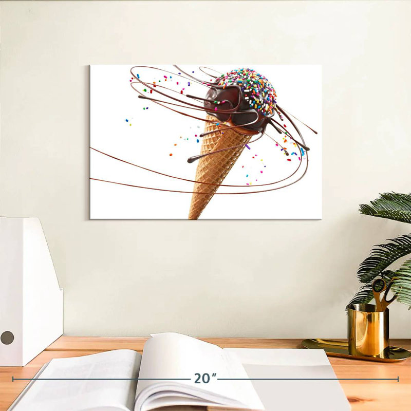 Yarlin Chocolate Ice Cream Cone, 8" H x 12" W