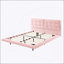 Cadre de lit flottant pour grand lit avec lumières DEL, plateforme en cuir d'unité centrale, tête de lit capitonnée, assemblage facile, aucun sommier tapissier requis, rose-36242215