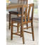 Mobilier de salle à manger à hauteur de comptoir 5 pièces - Bois transitionnel rembourré brun et similicuir-583143307