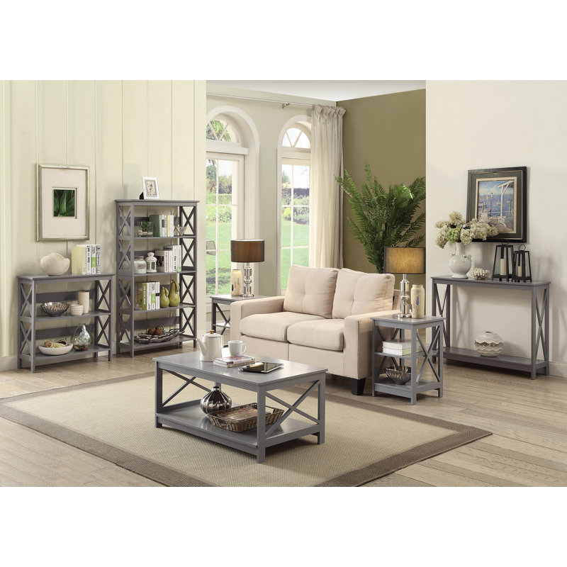 Darek Etagere Bookcase, Gray