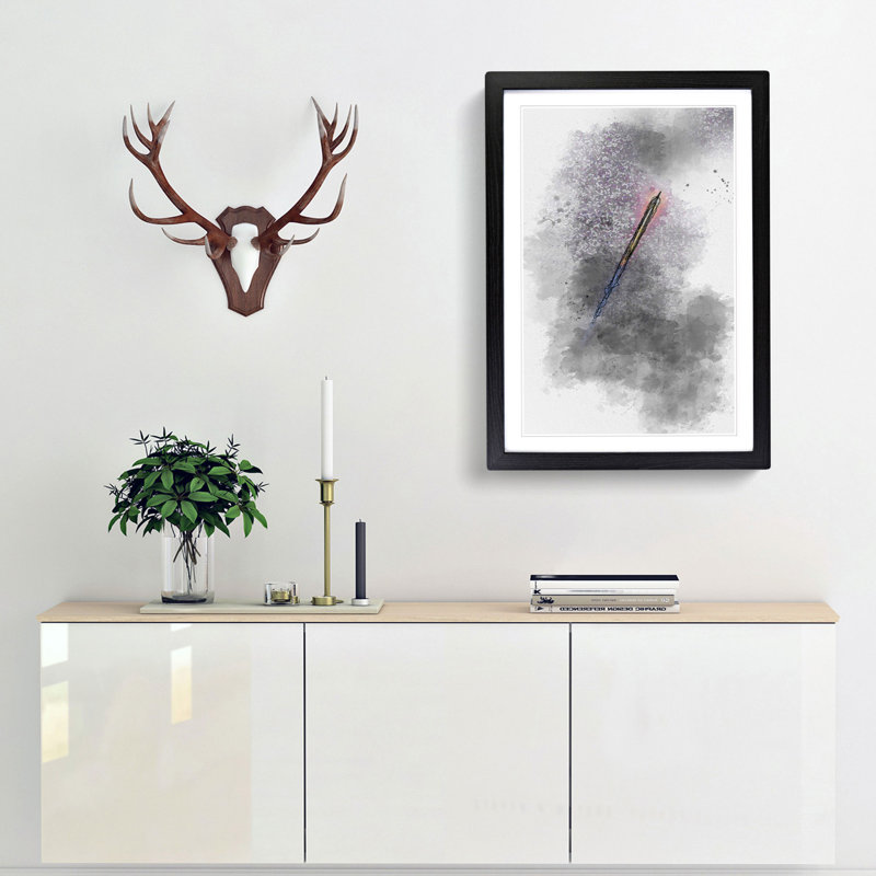 Blast Off in Abstract - Picture Frame Graphic Art Print, 65cm H x 48cm W x 2cm D, Black Framed
