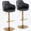 Tabouret de bar réglable en métal chromé et similicuir noir - ensemble de 2