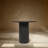 Octavia Round Mango Wood Table with Ribbed Base, Stained Black-1092927205