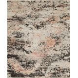 Artist Creation Hand Knotted Abstract Area Rug in Beige/Fawn/Black