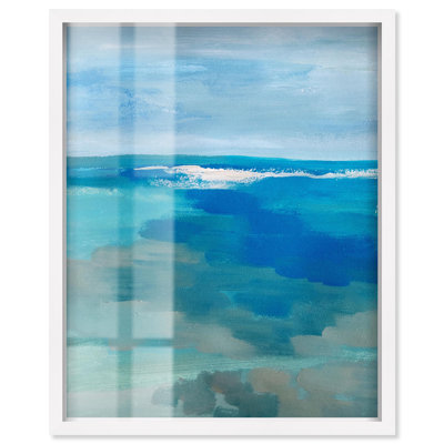 Décoration côtière Melaina Shadowbox par Art Remedy, cadre blanc, 36 x 45