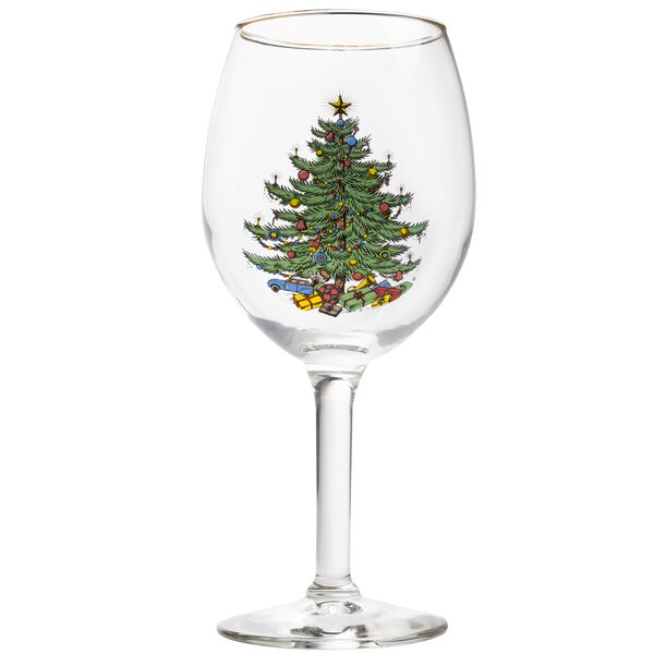 Spode Christmas Tree 16-oz Stemless Wine Glasses, Set of 4: Wine  Glasses
