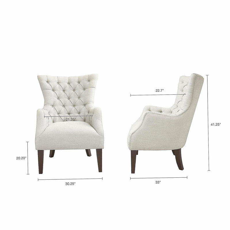 Button Tufted Wing Chair