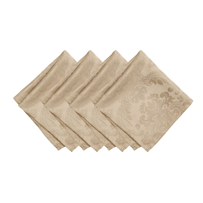 Corson Woven Jacquard Damask 17"x17" Napkin, Taupe