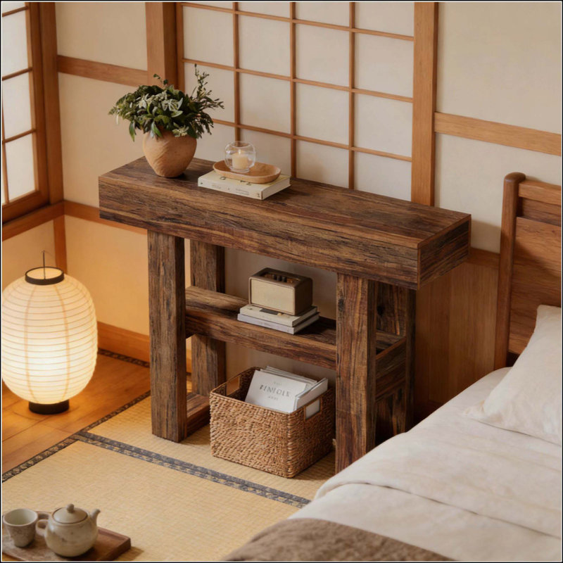 Narrow Rustic Console Table With Spacious Tiers, Ideal For Entryways And Small Spaces, Durable And Easy To Assemble