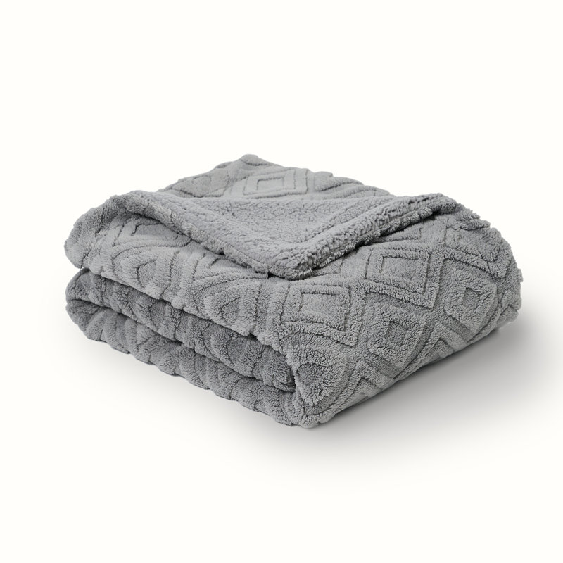 Jeté lesté jacquard Boho, Gris, L 90 po x L 90 po