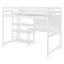 Lit mezzanine en bois avec tablettes, bureau et tableau d'écriture-1360801319