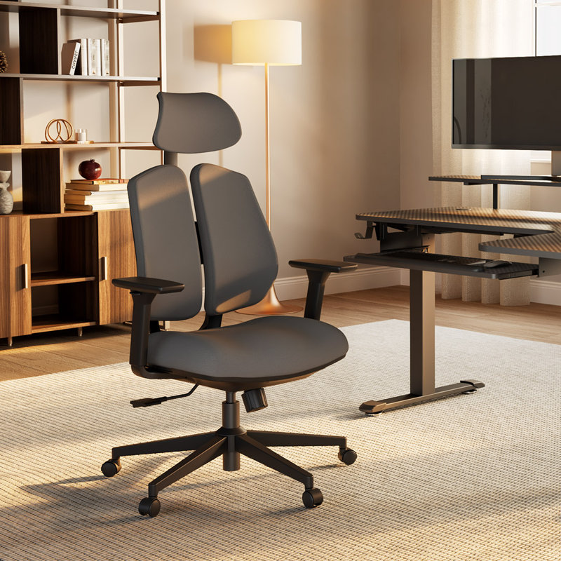 Chaise de bureau Danh, Gris foncé