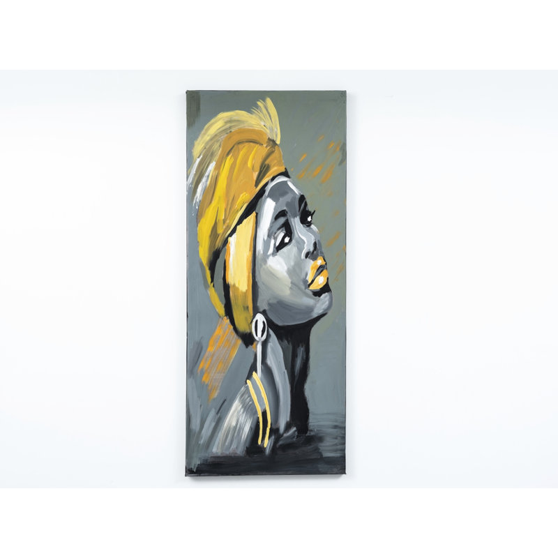 Beautés murales en toile grise 47 po x 19 po - peintes à la main pour des maisons attrayantes