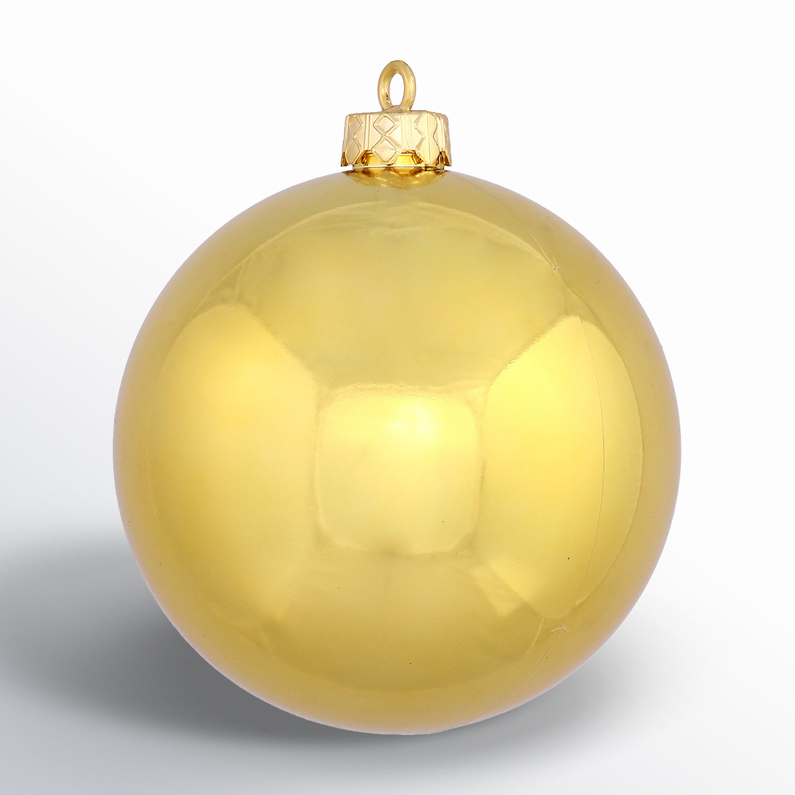 The Holiday Aisle® 4" Shatterproof Bauble, Gold, 2.75" H x 2.75" W x 2.75" D