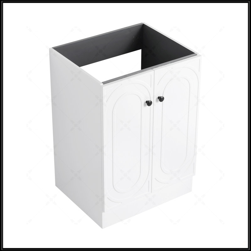 Meuble-lavabo autoportant avec portes à fermeture douce, rangement spacieux et conception élégante pour les salles de bain modernes