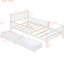 Lit plateforme simple en bois avec garde-corps et rangement - White Temptation Additions-910142323-910142322