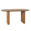 Table de salle à manger moderne ovale en panneau de fibres à densité moyenne de 65,35 po, table de cuisine brune avec pieds cylindriques, table de salle à manger spacieuse pour 4 personnes, meubles de style Mid-Century pour la salle à manger, table de cuisine robuste facile à nettoyer