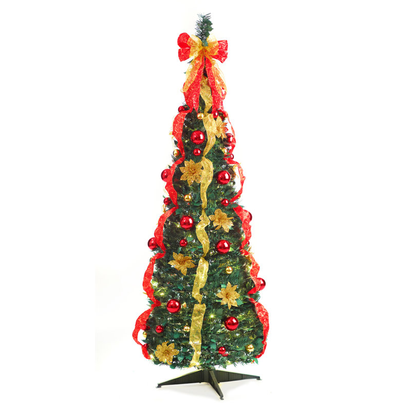 6' H Lighted Artificial Pine Christmas Tree