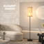 HOMCOM Floor Lamp Standing Lamp with Linen Shade for Living Room Black