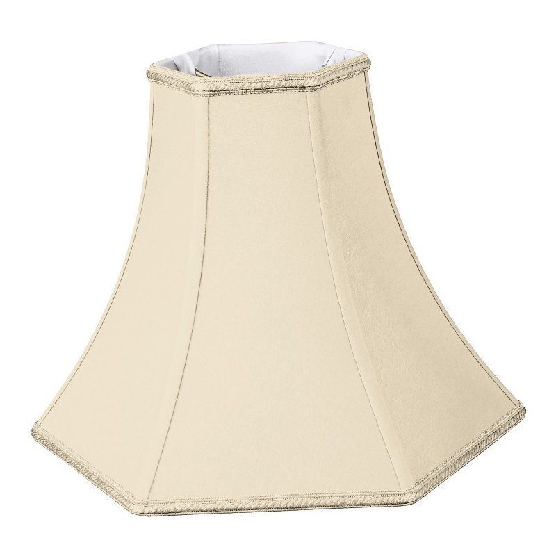 Abat-jour cloche en soie / shantung (araignée), Beige, H 8 po x l 31 po x P 10 po
