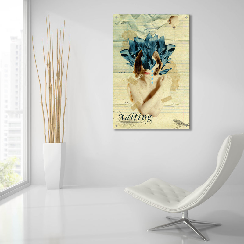 «Waiting» par Elo Marc, art en verre acrylique, H 36 po x l 24 po x P 0,2 po