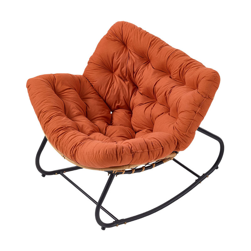 Fleece Fabric；Iron Rocking Chair, Orange