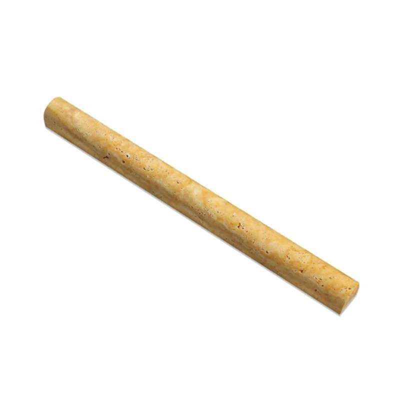 12" x 0.75" Honed Travertine Pencil Liner Tile Trim in Yellow