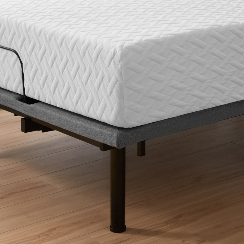 Matelas en mousse viscoélastique imprégnée de gel de 10 po et base réglable Lucid Comfort, Double