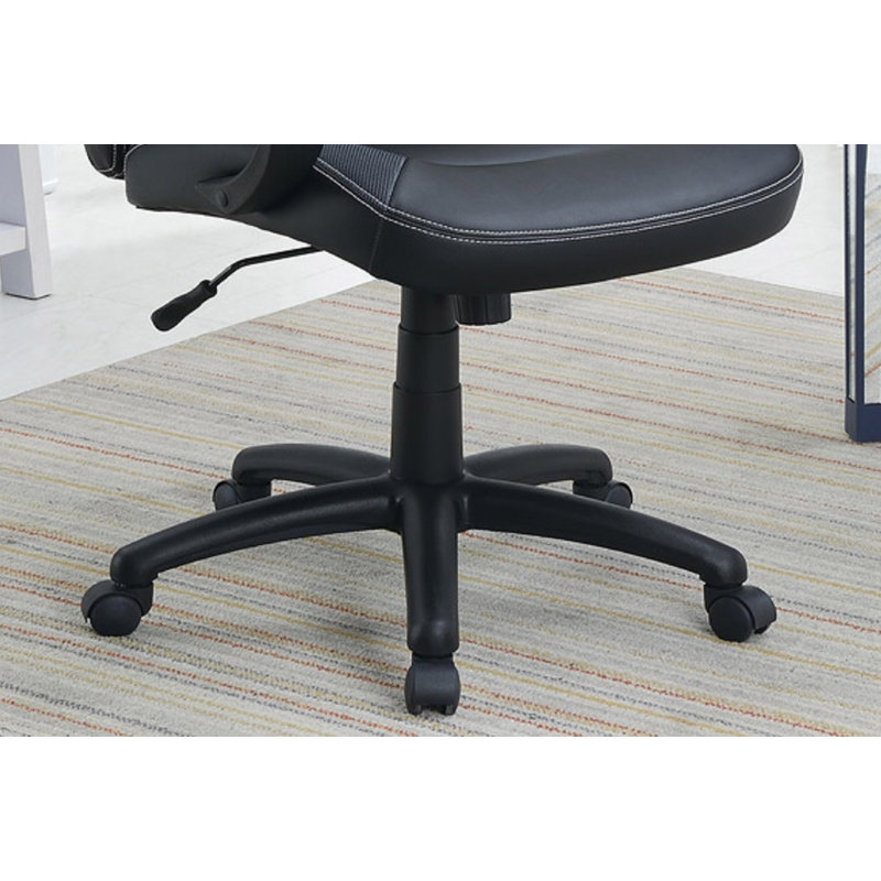 Chaise de bureau rembourrée, rembourrée et confortable, Noir, noir, noir, noir