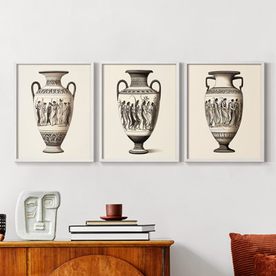 Abstract  Series  CX  -Set Of 3 Framed Giclee Prints -Ready to Hang