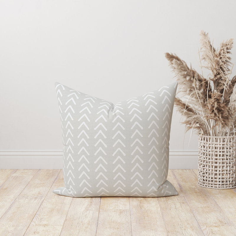 Housse de coussin géométrique en coton, H 15 po x l 15 po