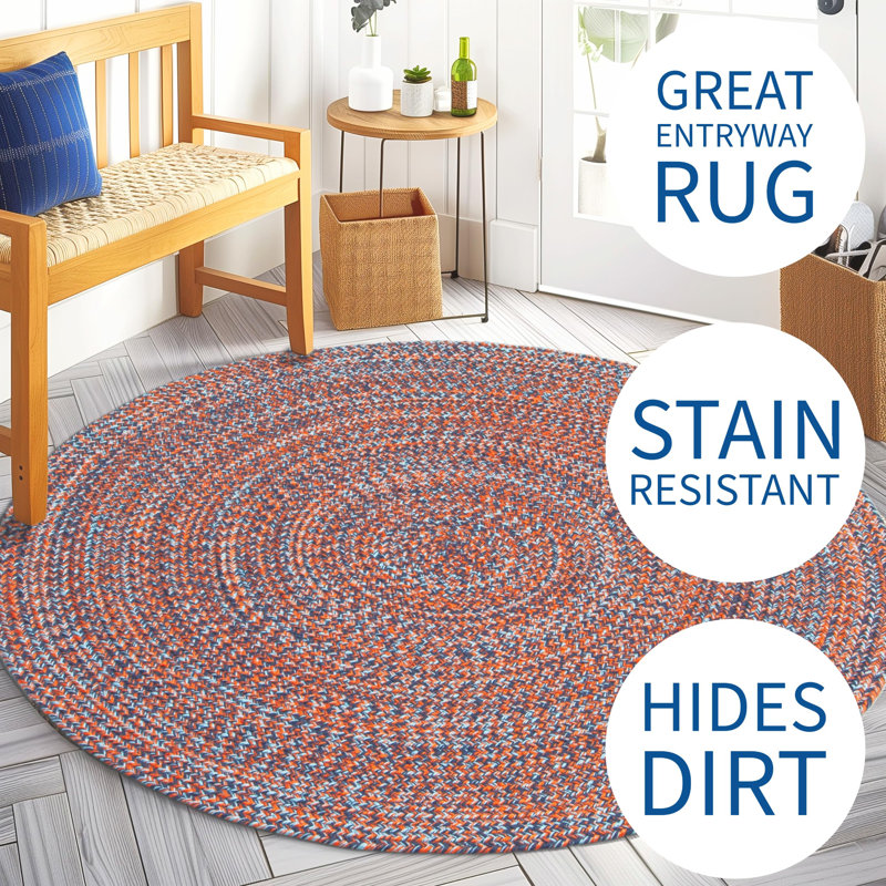 Greensboro Gingham Indoor Rug, Round 4' x 4'