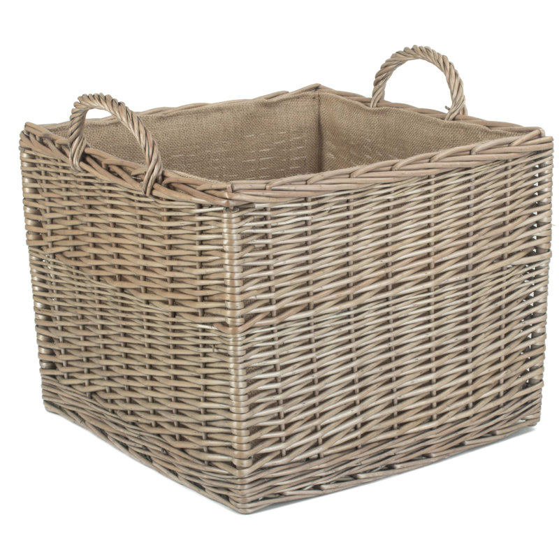 Madisyn Wicker Lined Log or Storage Basket