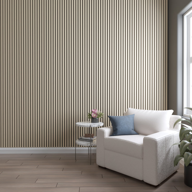 Panneau mural à lattes de taille moyenne AcoustixPro avec l 11 po x H 94 1/2 po, Gris carbone