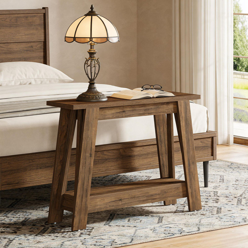 Rustic Console Table,2-Tier Entryway Table,Narrow Sofa Table