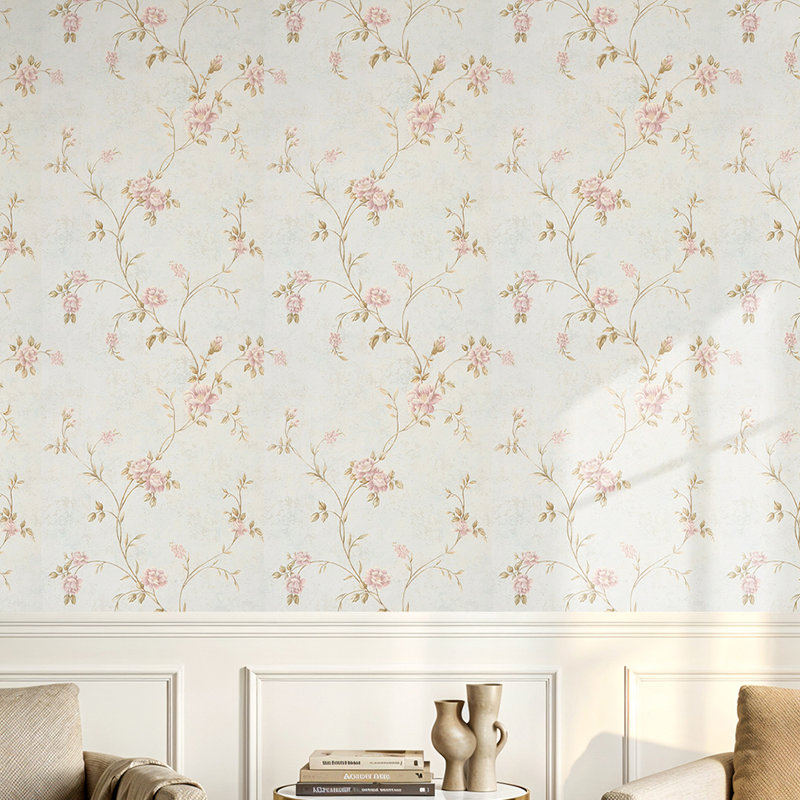 Vintage Non-Pasted Non-Woven 3D Embossed Wallpaper Roll, Grey