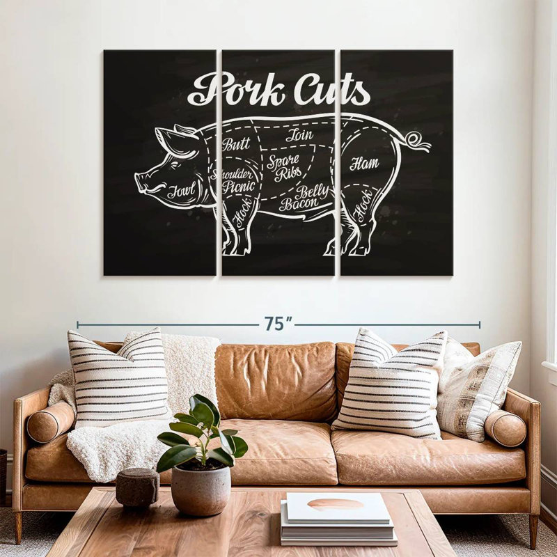 Yarlin Pork Cuts, 42" H x 65" W