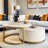 Orourke Round Nesting Coffee Table with Fluted Design and Drawers-1218767759