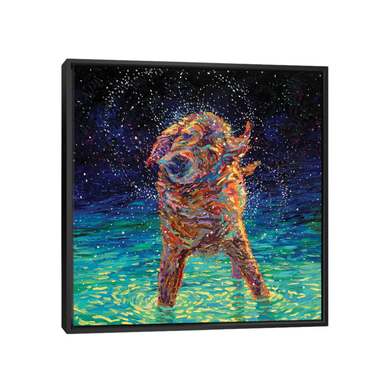« Moonlight Swim » par Iris Scott - reproduction, Cadre noir, H 12 po x l 12 po x P 1,5 po