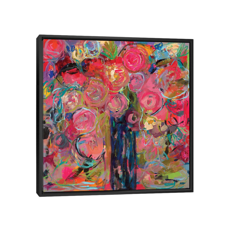« release », impression sur toile, H 18 po x l 18 po x P 1,5 po, Toile avec cadre noir, Pas de tapis