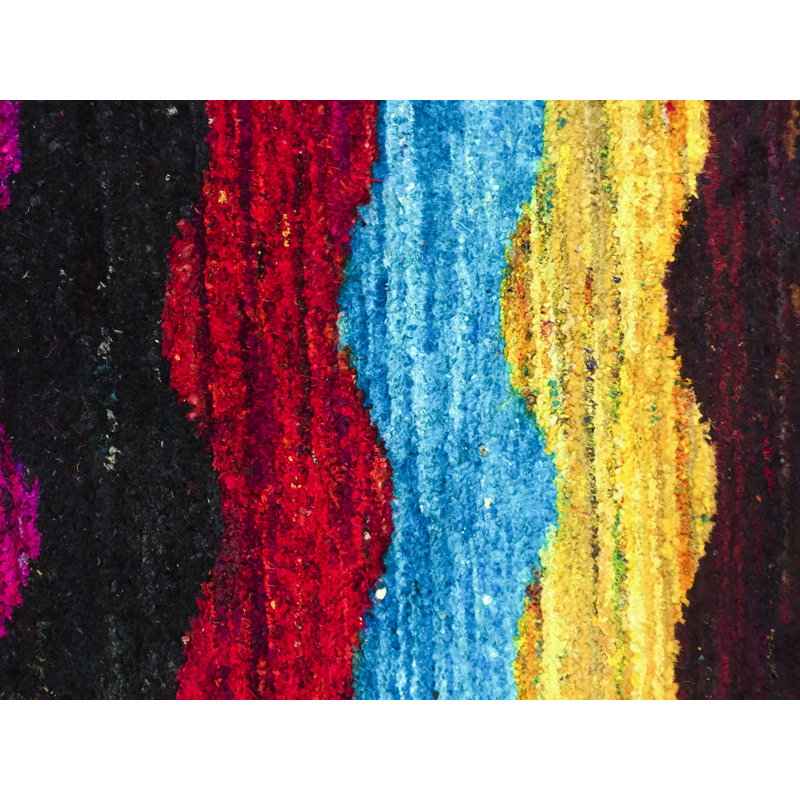 Tapis doré en soie noué à la main de conception unique 6 pi x 9 pi Arrowood