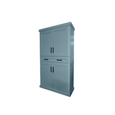 Coastal Extra Wide Solid Wood kitchen Pantry with drawer