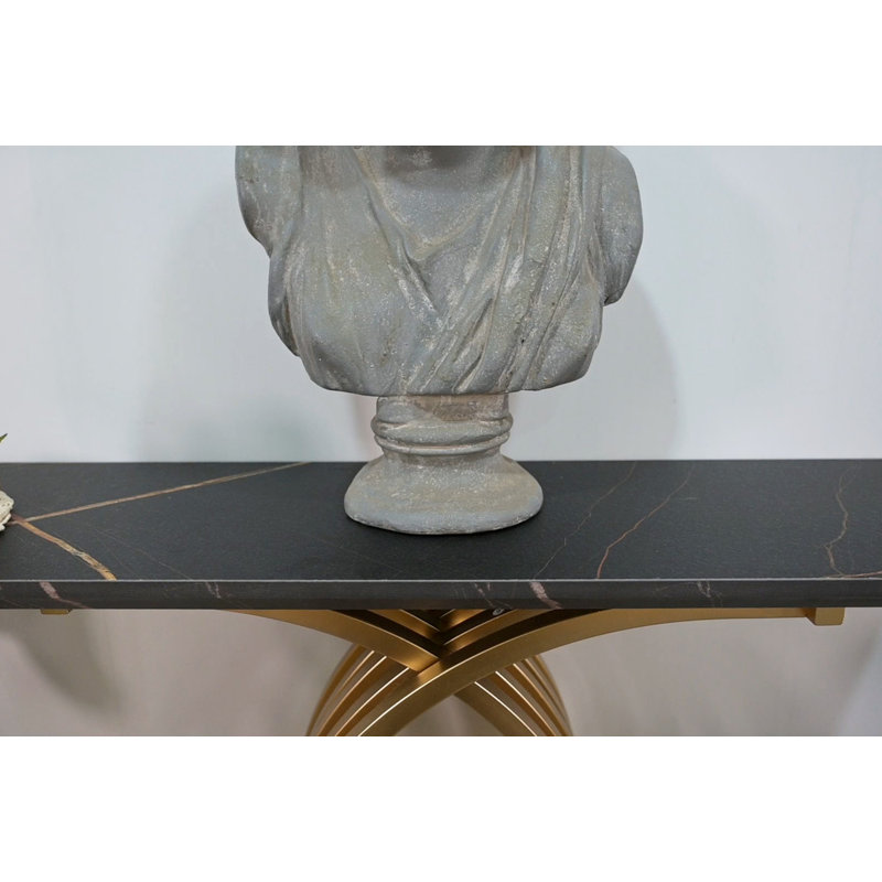 Accent Table Console Table ,Gold Intertwined Metal Legs Luxury High-End Entryway Furniture