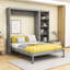 Lit escamotable en bois avec tablettes multifonctionnelles-987222061-987222058