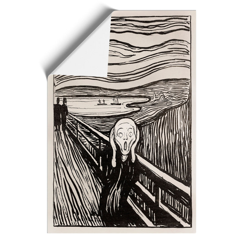The Scream Sketch by Edvard Munch - Frameless Print, 30cm H x 21cm W x 0.1cm D