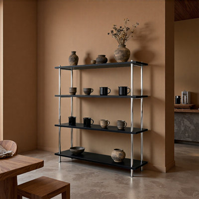 Silver Black Minimal Display Shelf