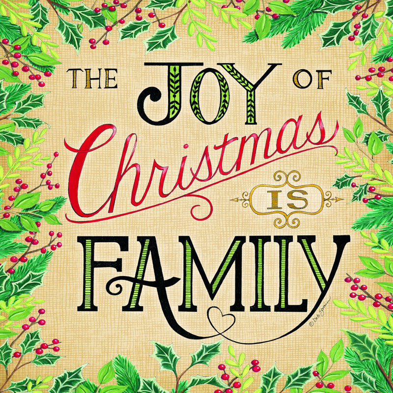 «Joy of Christmas» par Deb Strain - reproduction, L 30 po x H 30 po, Non, White Single Picture Framed Paper