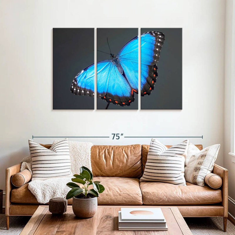 Brampt Blue Morpho Butterfly, 36" H x 57" W