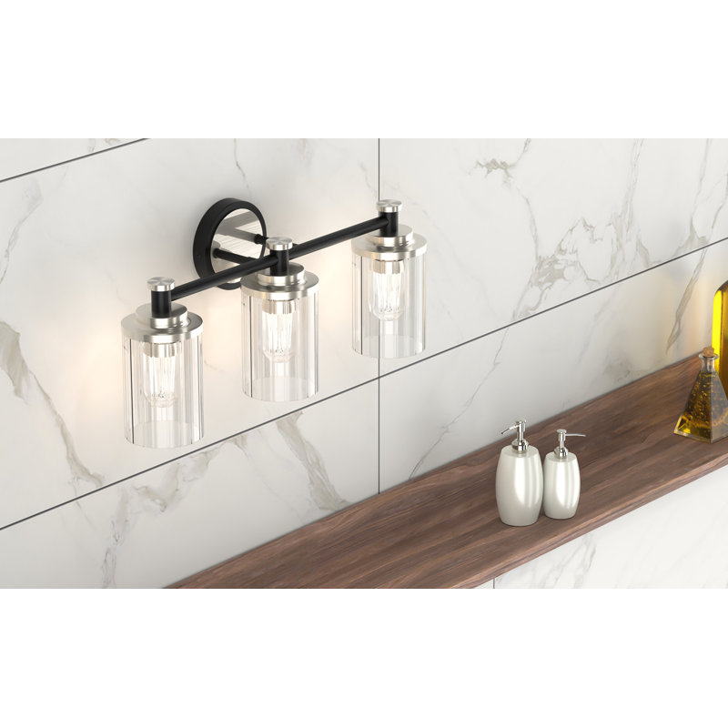 Éclairage pour meuble-lavabo 3 lumières Sephira, Noir / nickel sable