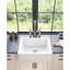 Évier de cuisine à tablier blanc, L 24 po x l 19 po, céramique, bols profonds pour la vaisselle, teinture, cuisson à haute température, design moderne Scratch - pots de qualité